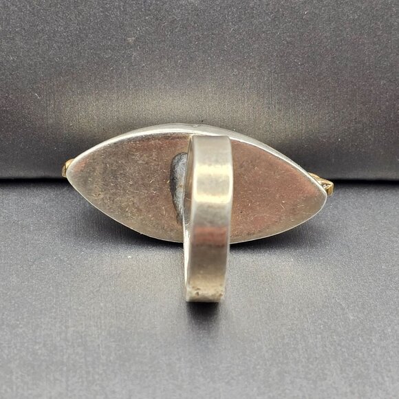 VTG Taxco Sterling Silver Marquise Dome Ring Size 6 TM-156 Rope Accent 8.04g - Picture 7 of 14